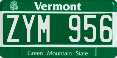 VT license plate ZYM956