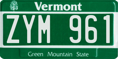 VT license plate ZYM961