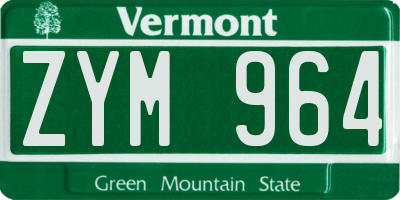 VT license plate ZYM964