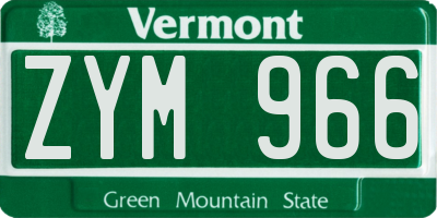 VT license plate ZYM966