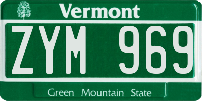 VT license plate ZYM969