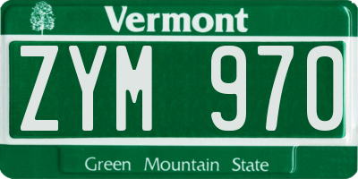 VT license plate ZYM970