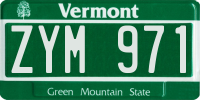 VT license plate ZYM971