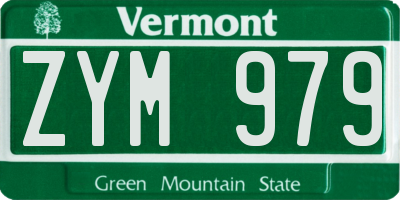 VT license plate ZYM979