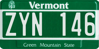 VT license plate ZYN146