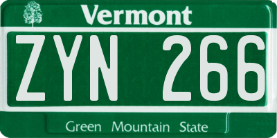 VT license plate ZYN266