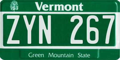 VT license plate ZYN267