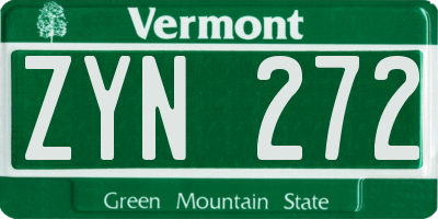 VT license plate ZYN272