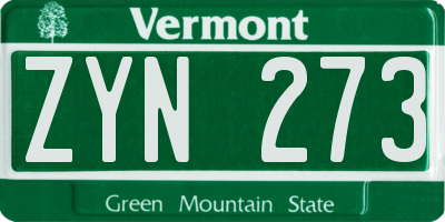 VT license plate ZYN273