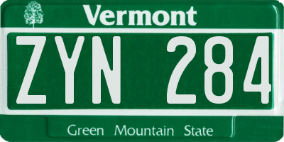 VT license plate ZYN284