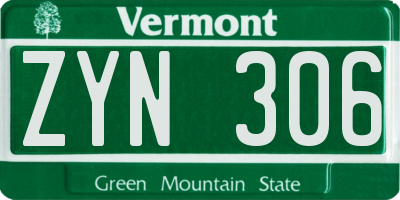 VT license plate ZYN306