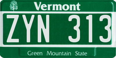 VT license plate ZYN313