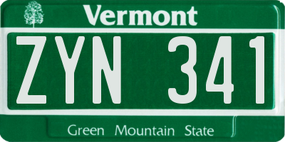 VT license plate ZYN341