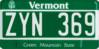VT license plate ZYN369