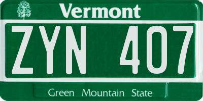 VT license plate ZYN407