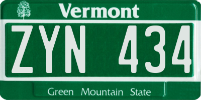 VT license plate ZYN434