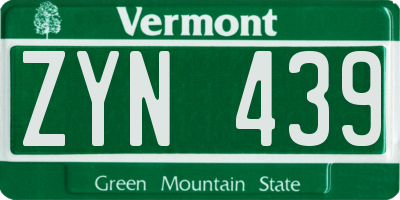 VT license plate ZYN439