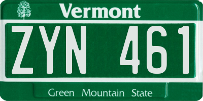 VT license plate ZYN461