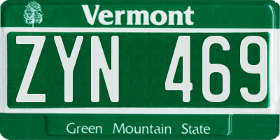 VT license plate ZYN469