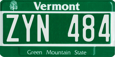VT license plate ZYN484