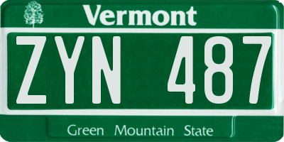 VT license plate ZYN487