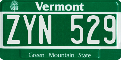 VT license plate ZYN529