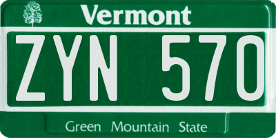 VT license plate ZYN570