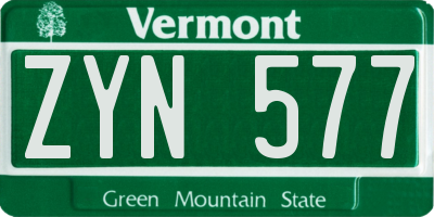 VT license plate ZYN577