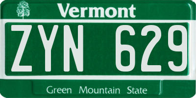VT license plate ZYN629