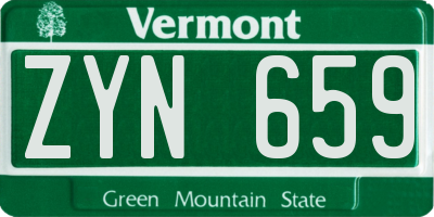 VT license plate ZYN659