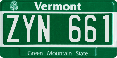 VT license plate ZYN661