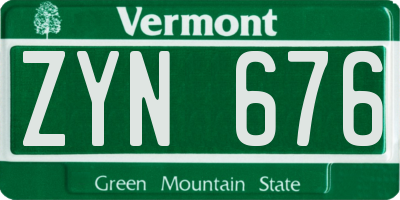VT license plate ZYN676
