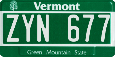 VT license plate ZYN677