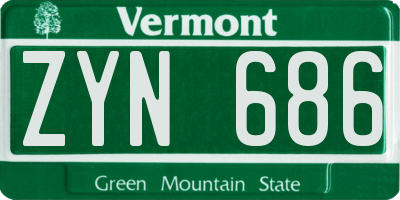 VT license plate ZYN686