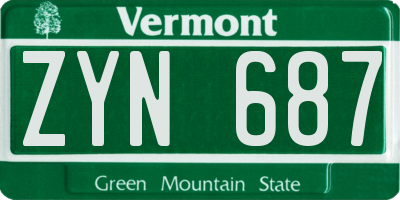 VT license plate ZYN687
