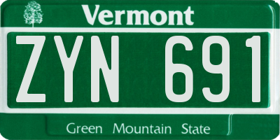 VT license plate ZYN691