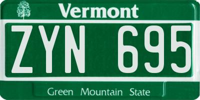 VT license plate ZYN695
