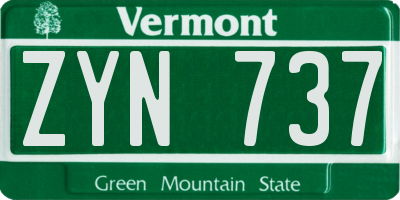 VT license plate ZYN737