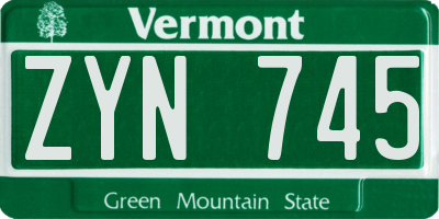 VT license plate ZYN745