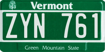 VT license plate ZYN761