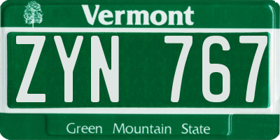 VT license plate ZYN767