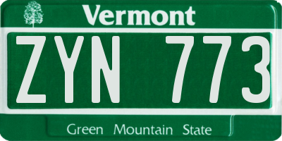 VT license plate ZYN773