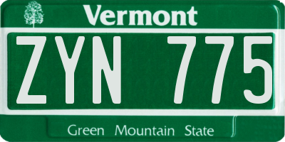 VT license plate ZYN775