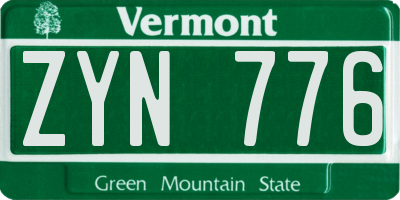 VT license plate ZYN776