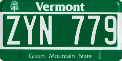 VT license plate ZYN779