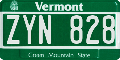 VT license plate ZYN828