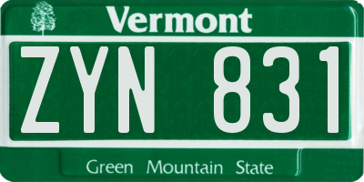 VT license plate ZYN831