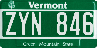 VT license plate ZYN846