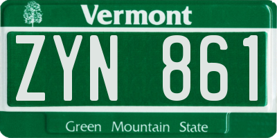 VT license plate ZYN861