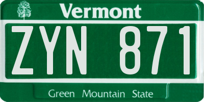 VT license plate ZYN871